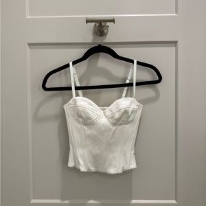 White Satin Corset Top by TEN